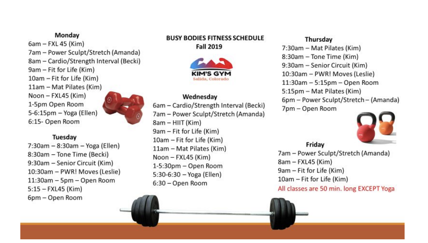 Schedule Kims Gym